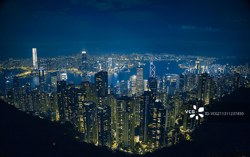 香港维多利亚港夜景图片素材