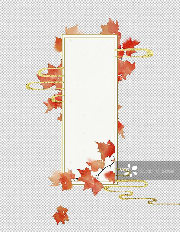 秋天红色梧桐叶边框素材图片素材