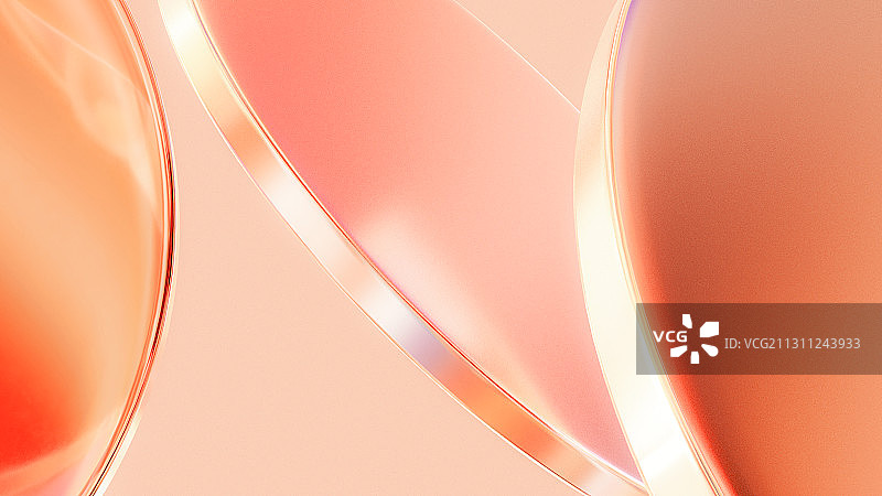 3D渲染撞色金属材质几何体背景插画图片素材