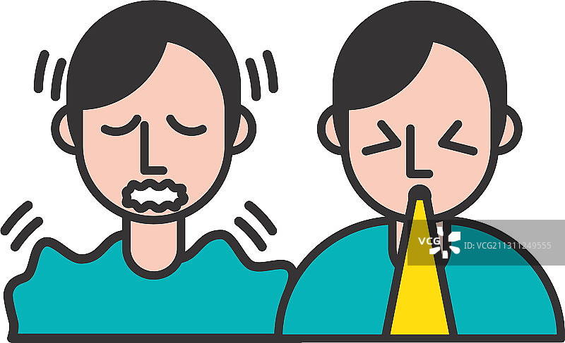 具有COVID19症状的人物图片素材