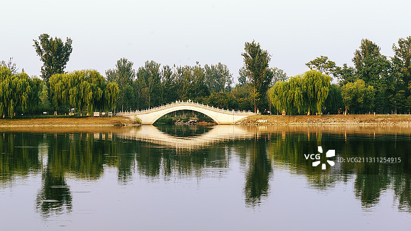 北京通州运河公园上的拱桥图片素材