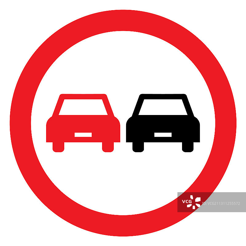 禁止超车道路标志图片素材