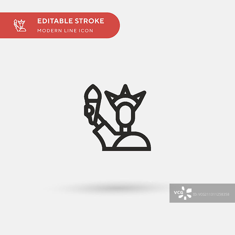 自由女神像简约图标图片素材