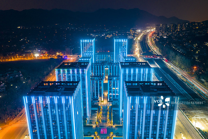 浙江杭州：航拍富阳国家级经济开发区图片素材