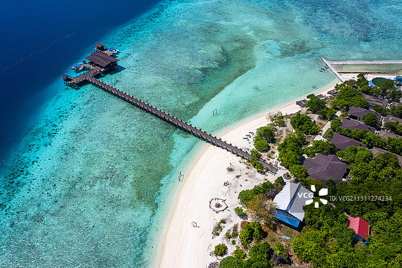 马来西亚仙本那的邦邦岛航拍图片素材