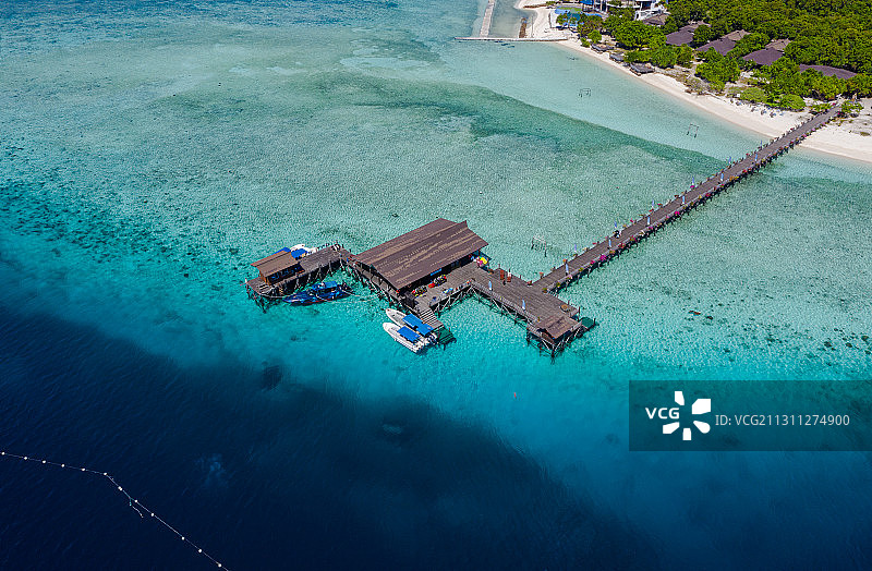 马来西亚仙本那的邦邦岛航拍图片素材