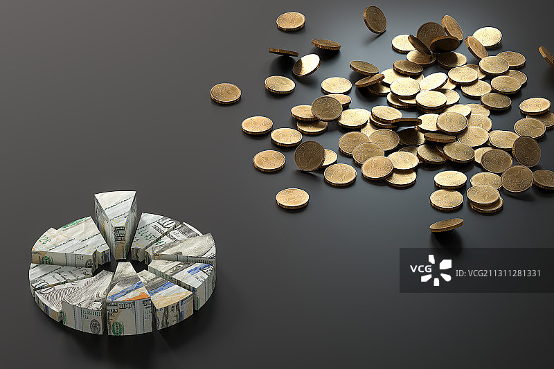 美金财经图表，三维图形图片素材