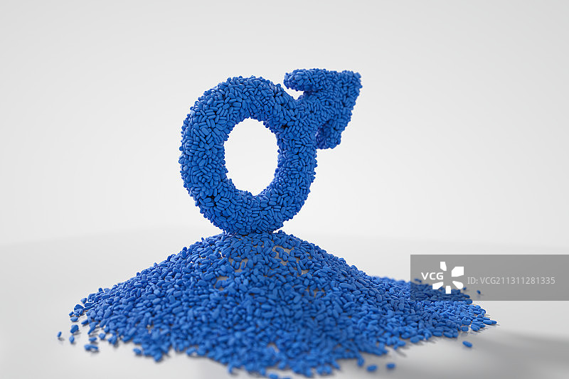 男性和药丸，三维图形图片素材