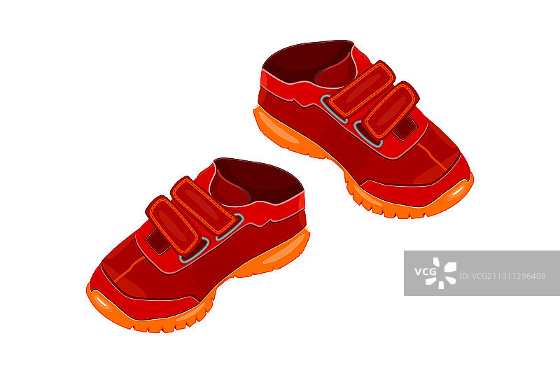 白色背景上的一双红色鞋子图片素材