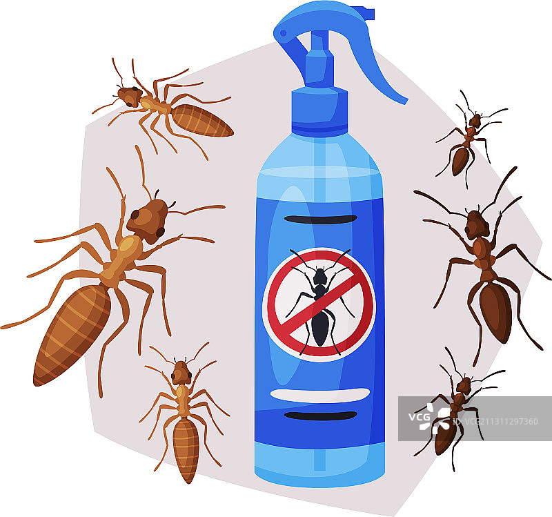 喷雾瓶装蚂蚁和白蚁杀虫剂图片素材