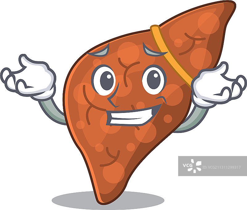 咧嘴笑的人体纤维化肝脏图片素材