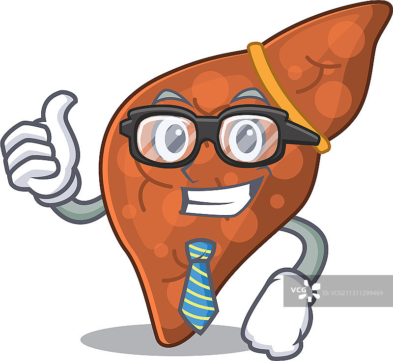 优雅的人体纤维化肝脏商人图片素材