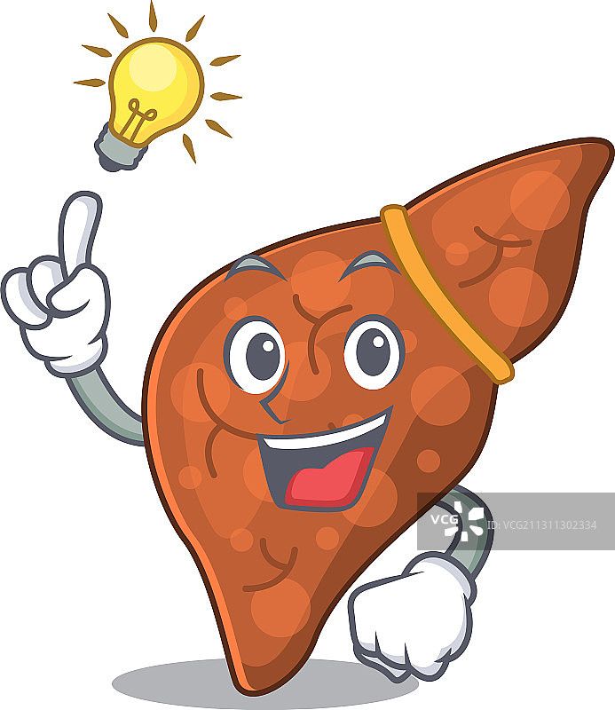 人类纤维化肝脏卡通吉祥物设计图片素材