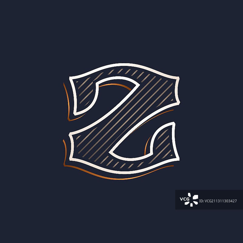 线条装饰复古字母Z标志图片素材