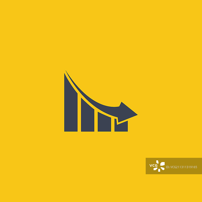 下跌的红色图表符号图片素材