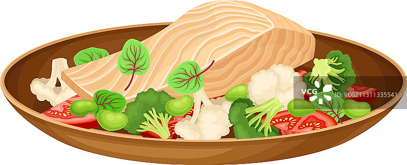 巴西风味鲜鱼蔬菜拼盘图片素材