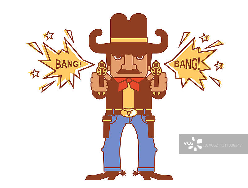 持枪的牛仔：狂野西部枪手图片素材