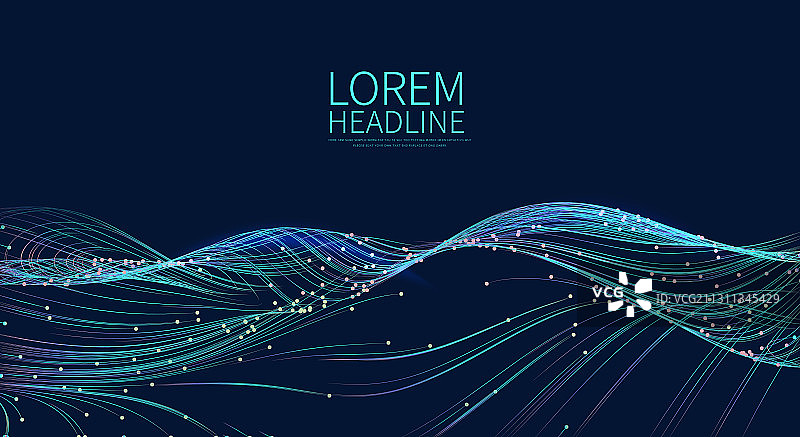 矢量三维抽象网格山体科技概念类海报图片素材