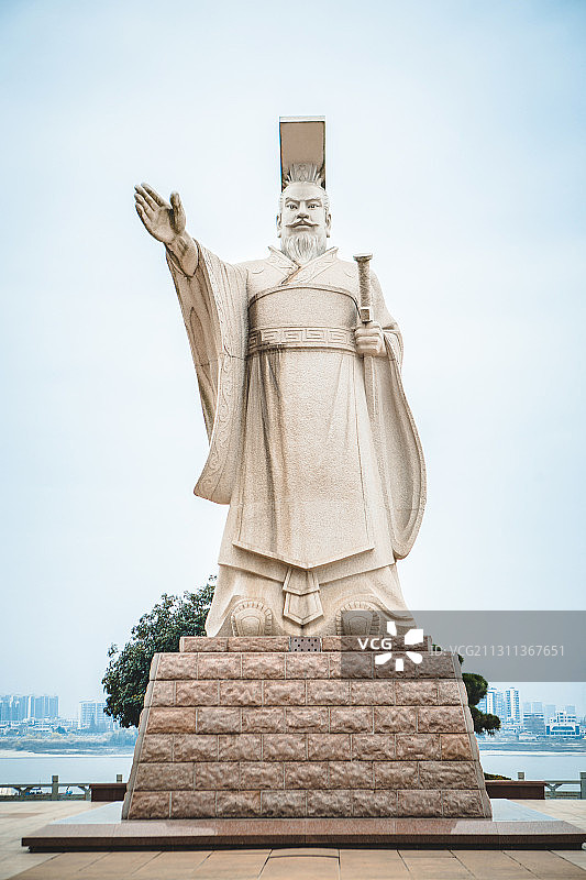 鄂州市地标旅游景点孙权像图片素材