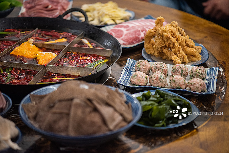重庆火锅的鲜毛肚图片素材