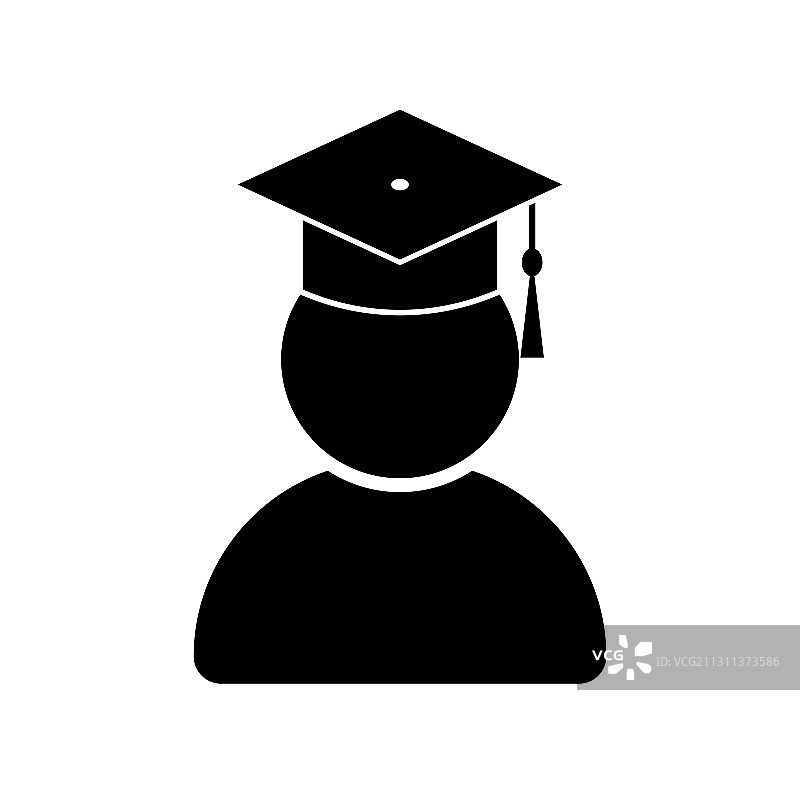 戴着毕业帽的学生图标图片素材