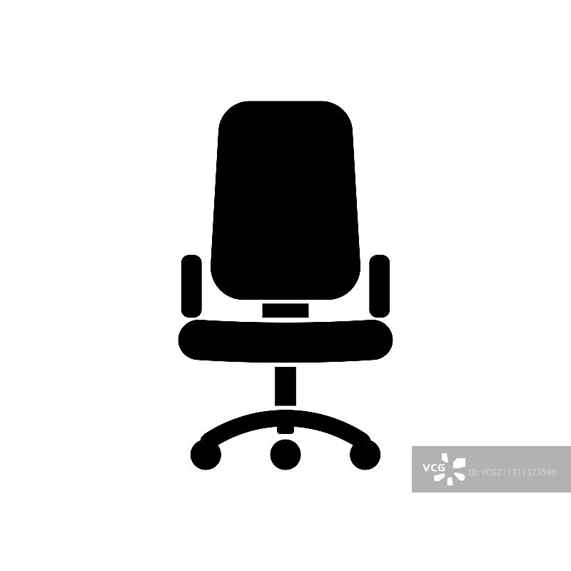 白色背景上的办公椅图标图片素材