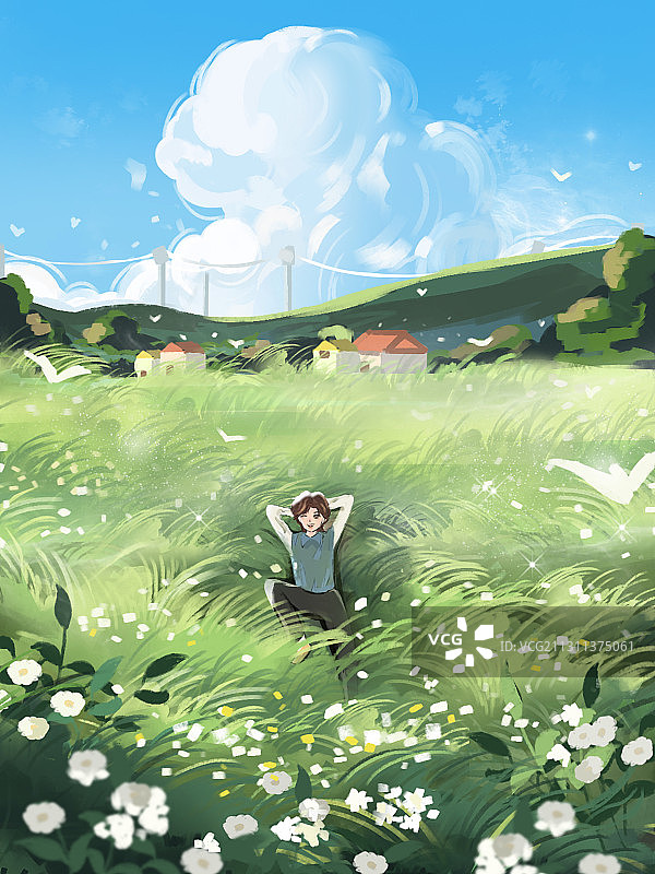 森系治愈插画图片素材