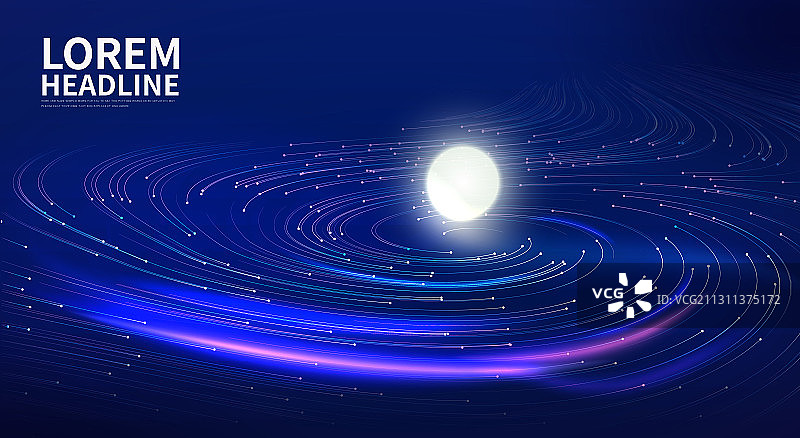 矢量三维宇宙螺旋粒子轨迹抽象海报图片素材