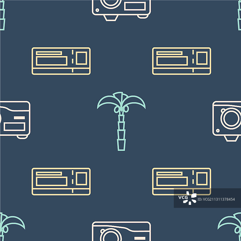 热带风情旅行票摄影线条组合图片素材