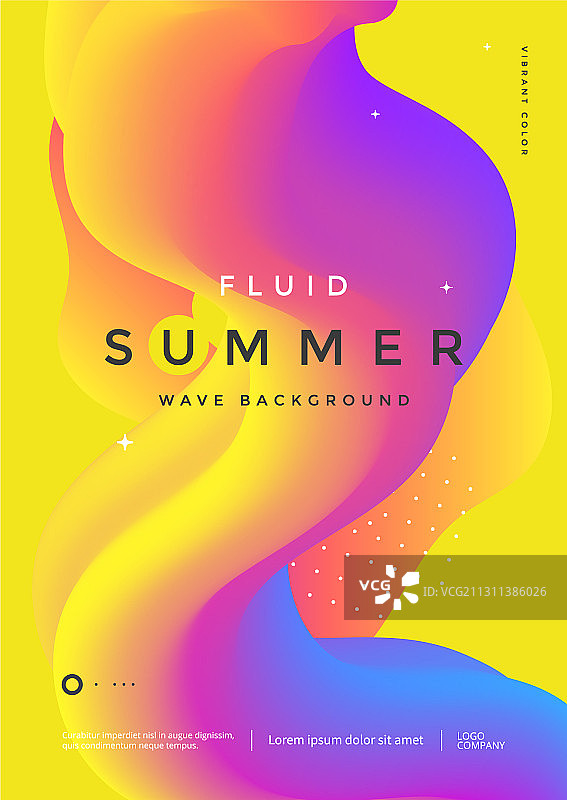 彩色液体波浪创意设计海报图片素材