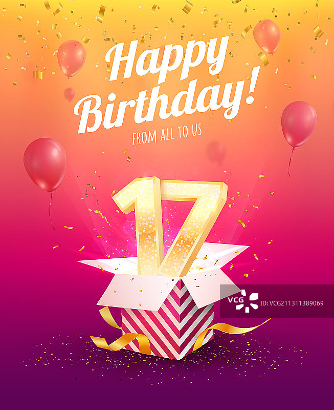 庆祝17岁生日图片素材