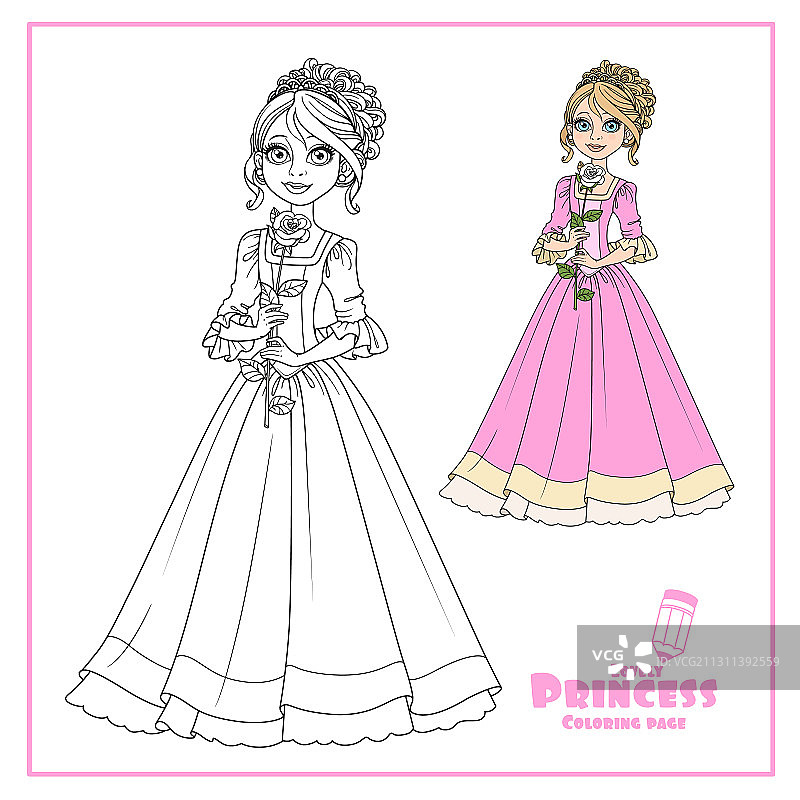 身穿舞会礼服的年轻漂亮公主图片素材