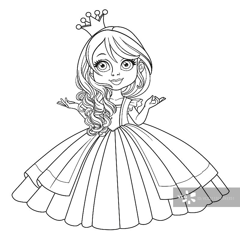 戴着华丽皇冠的小公主图片素材