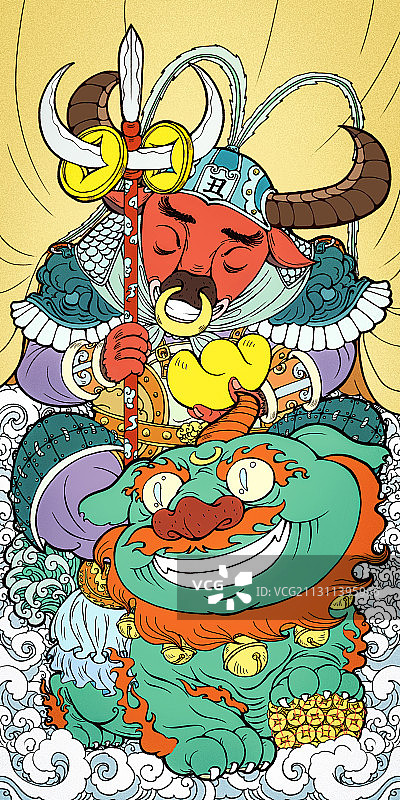 牛年插画图片素材