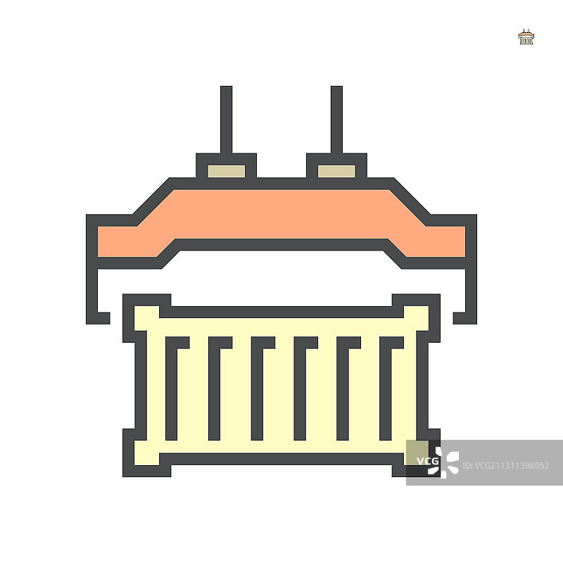 货运集装箱和起重机图标64x64图片素材