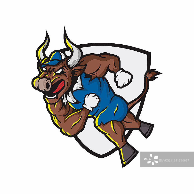 愤怒的公牛吉祥物角色图片素材