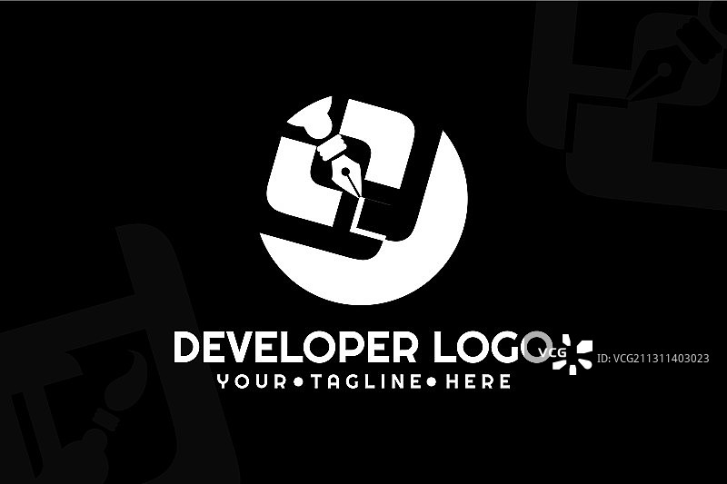 钢笔开发者标志模板图片素材