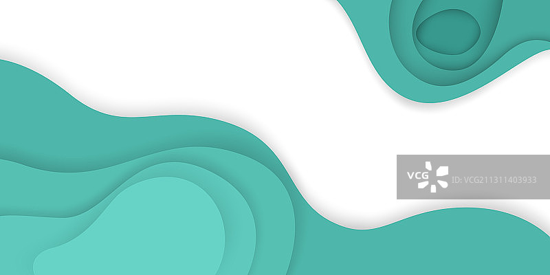 现代剪纸绿色背景3D抽象图片素材