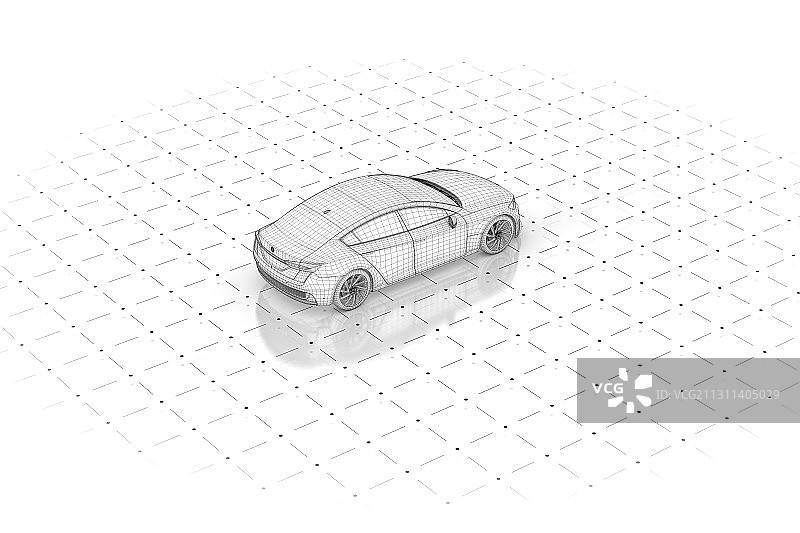 电动汽车传感器线框白色图片素材