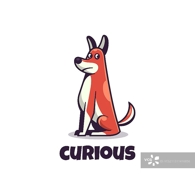 好奇的简约吉祥物Logo图片素材