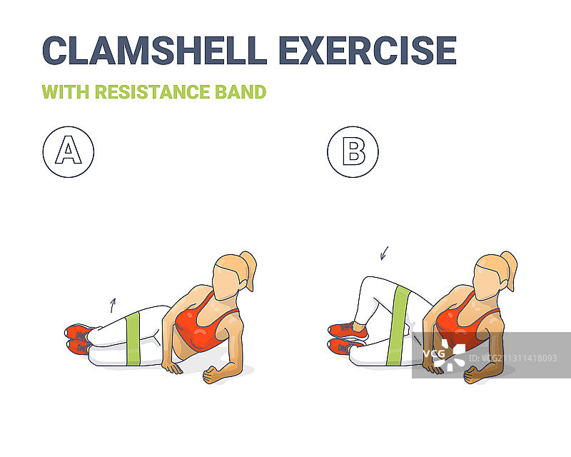 带阻力带的蛤壳，运动锻炼图片素材