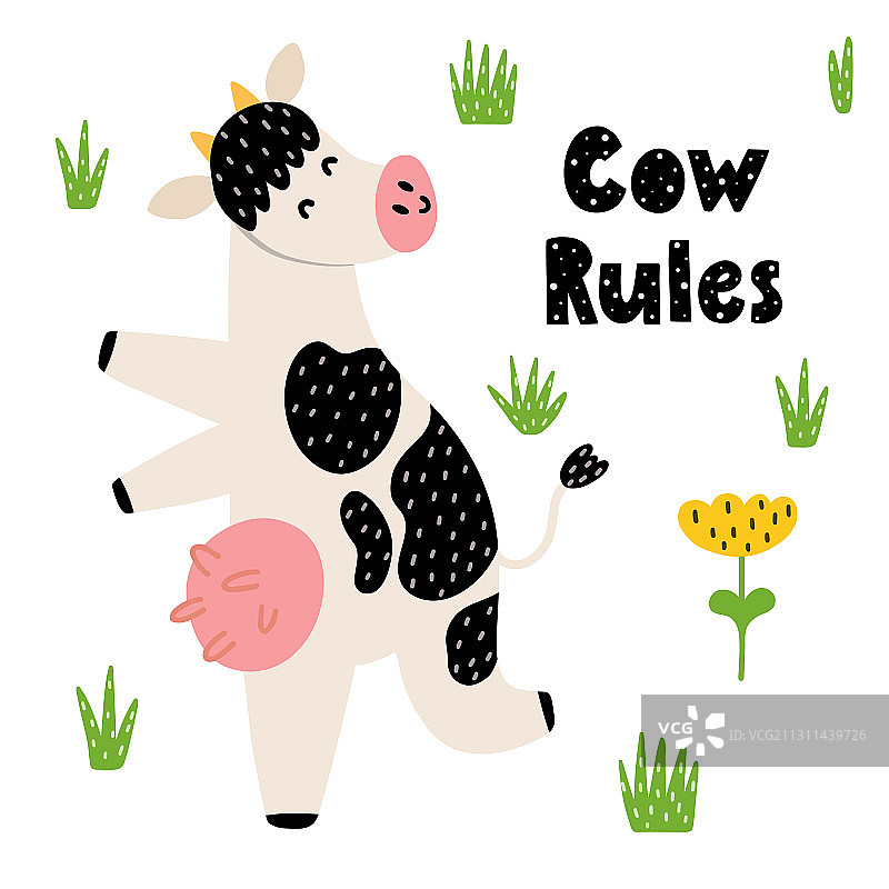 有趣的奶牛跳舞图案图片素材