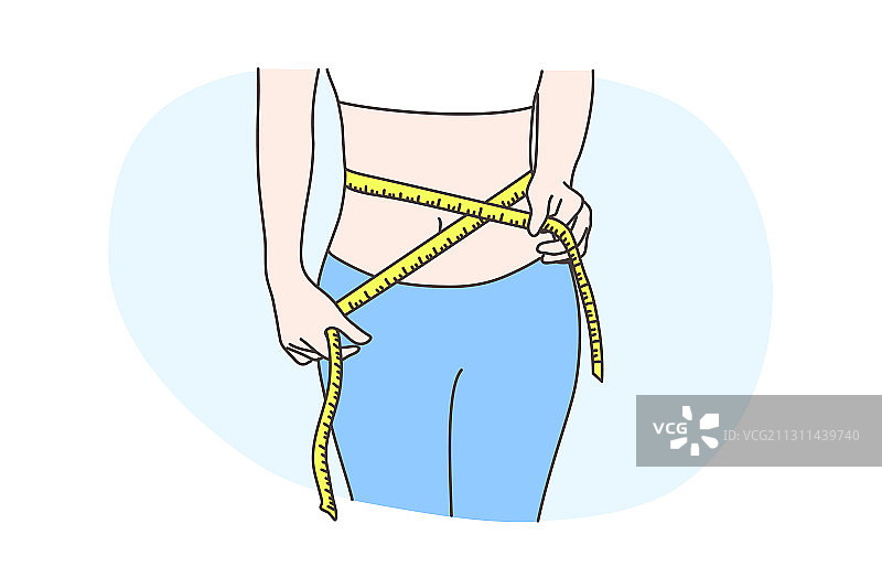 饮食保健，身体测量概念图片素材