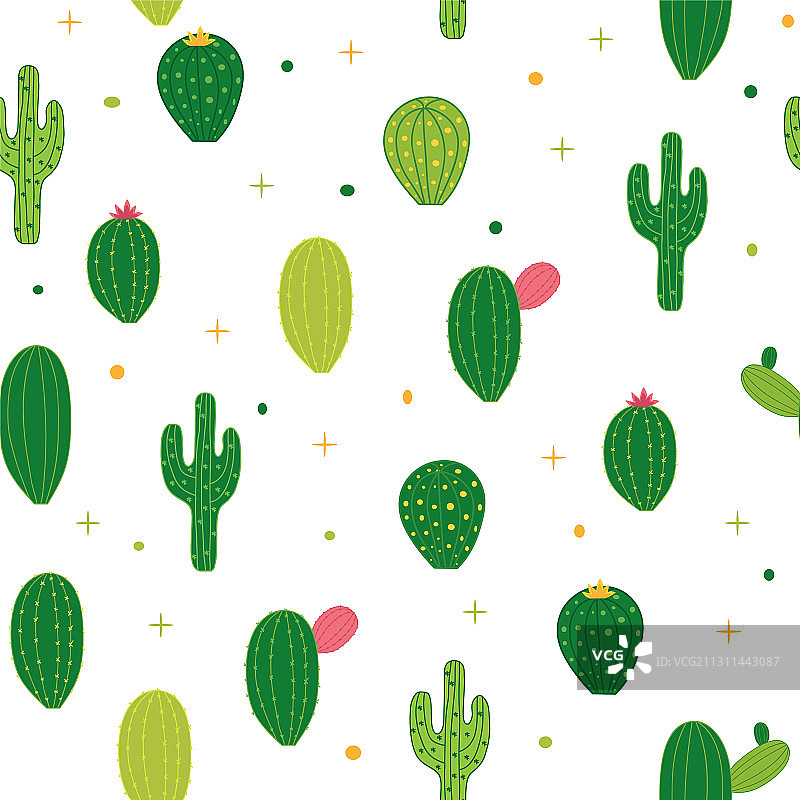仙人掌抽象无缝图案背景图片素材
