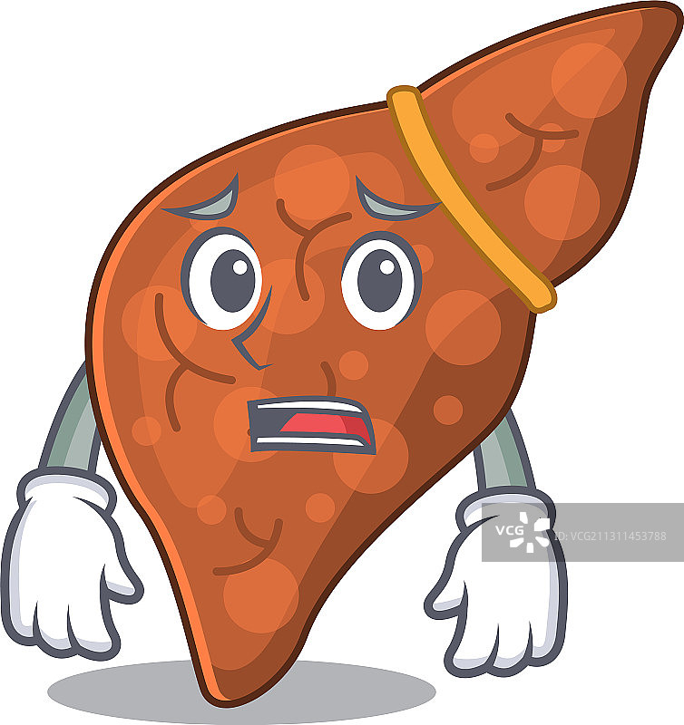 卡通设计风格的人体肝纤维化图片素材