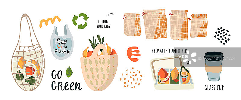 无塑料零浪费口号图片素材