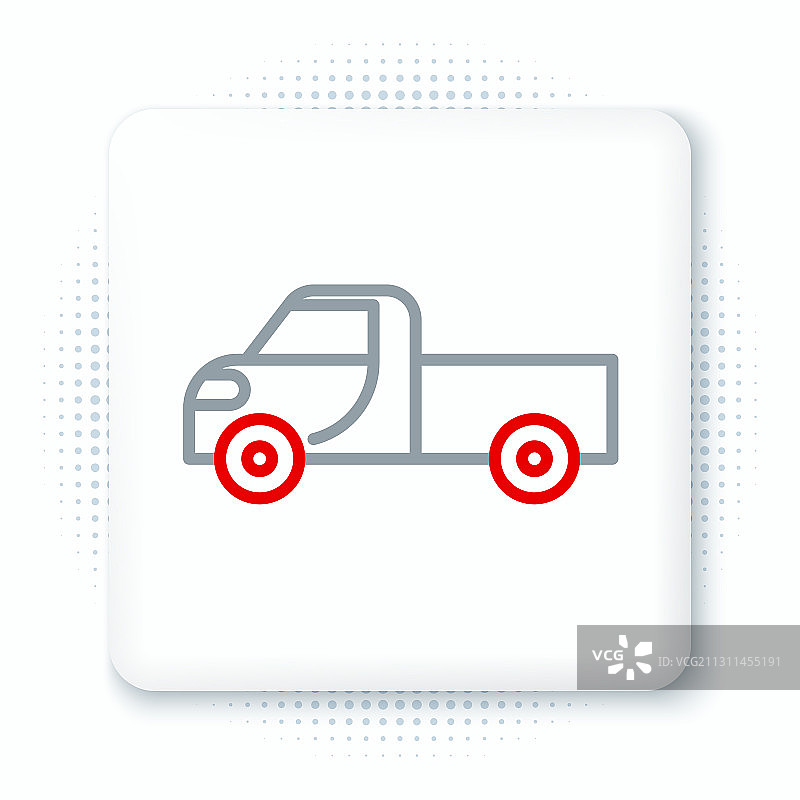 白色背景上的皮卡车线条图标图片素材