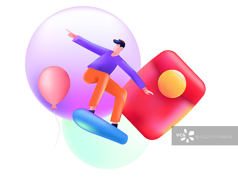 3d邀请好友获得红包手绘互联网矢量扁平插画图片素材