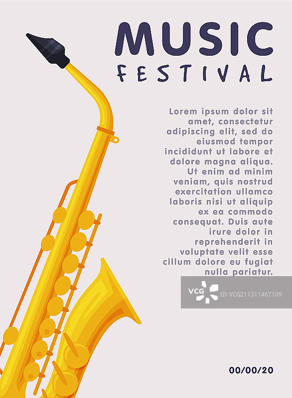 带萨克斯管的音乐节banner图片素材