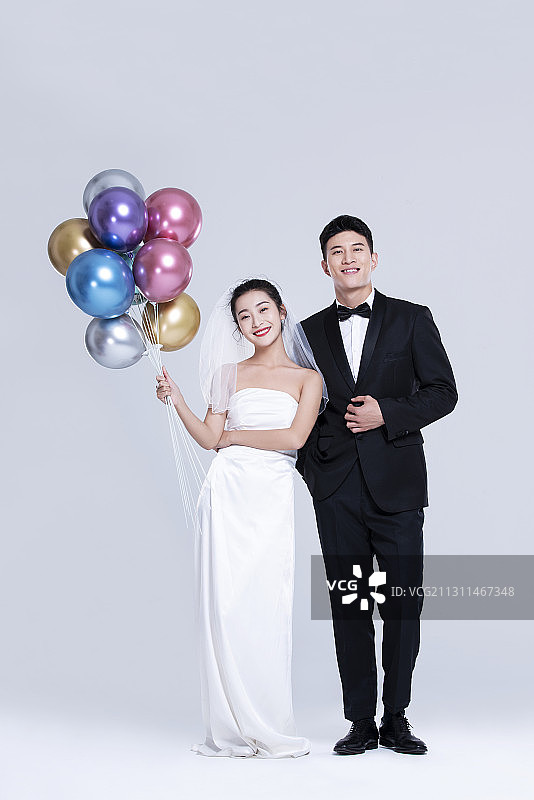 幸福的新郎与新娘图片素材